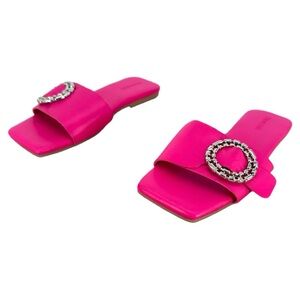 Open Edit | Lely 6.5 Flat Hot Pink Sandals Nordstrom